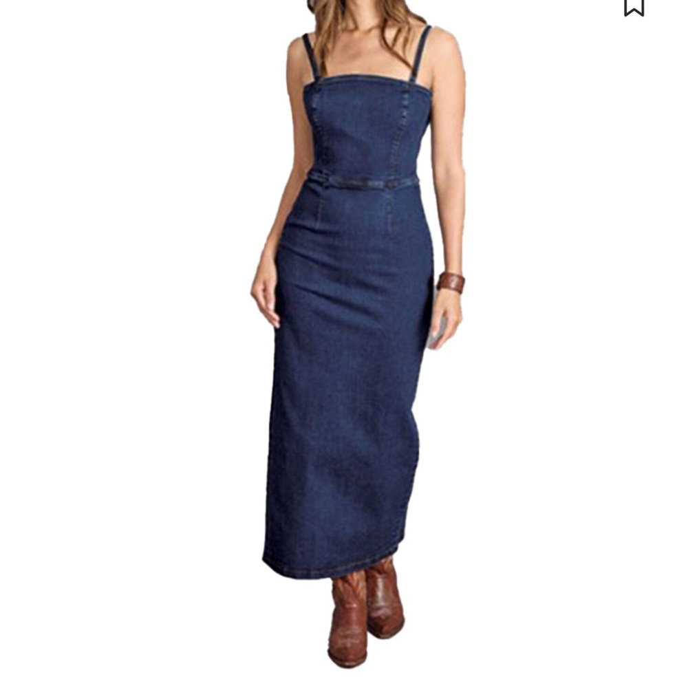 Stetson Dark Indigo Denim Midi Dress